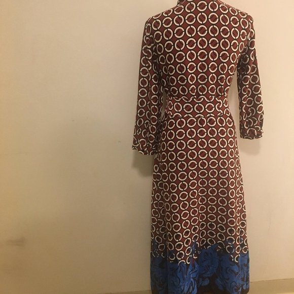 Zara Blue Geometric Floral Dress - Picture 4 of 10